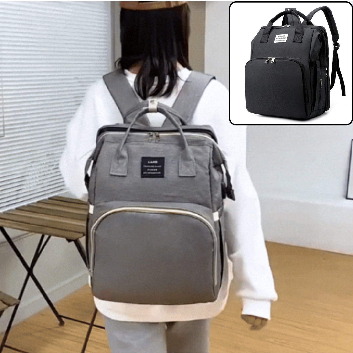 Sac à dos à langer - Lit - Mondubebe